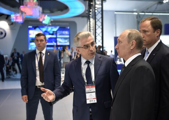 Russian President Vladimir Putin attends MAKS-2017 internatonal airshow in Zhukovsky