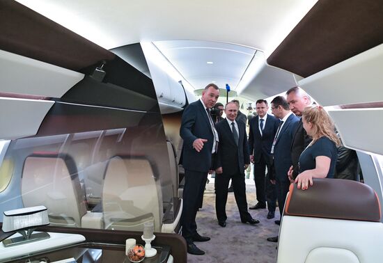 Vladimir Putin visits the International Aviation and Space Salon MAKS-2017