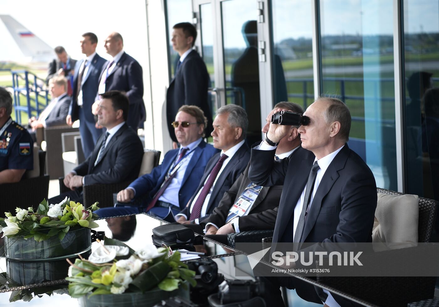 Vladimir Putin visits the International Aviation and Space Salon MAKS-2017