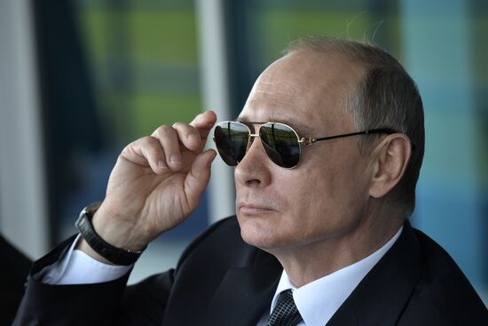 Vladimir Putin visits the International Aviation and Space Salon MAKS-2017