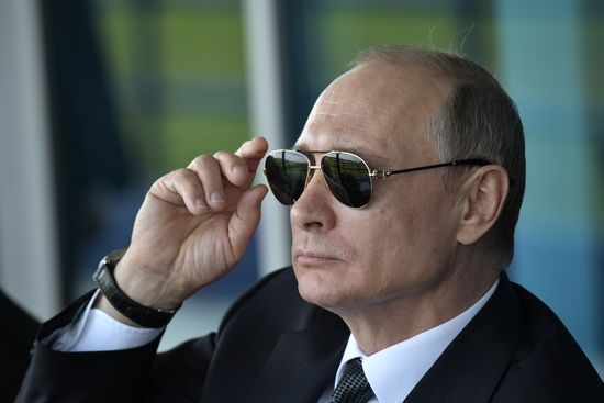 Vladimir Putin visits the International Aviation and Space Salon MAKS-2017