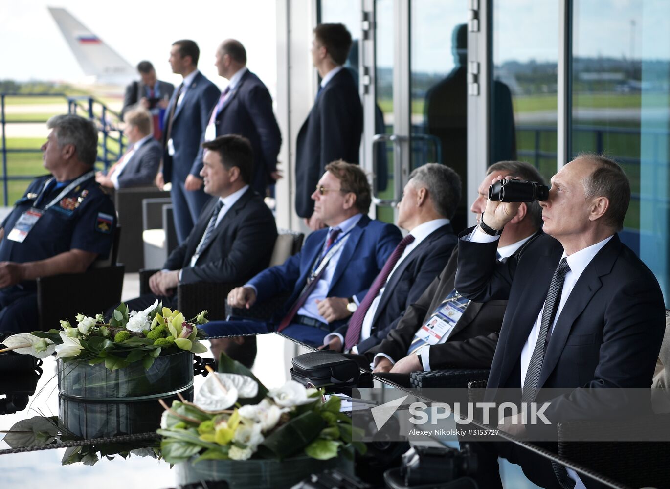 Vladimir Putin visits the International Aviation and Space Salon MAKS-2017