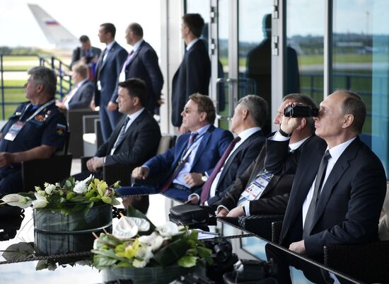 Vladimir Putin visits the International Aviation and Space Salon MAKS-2017