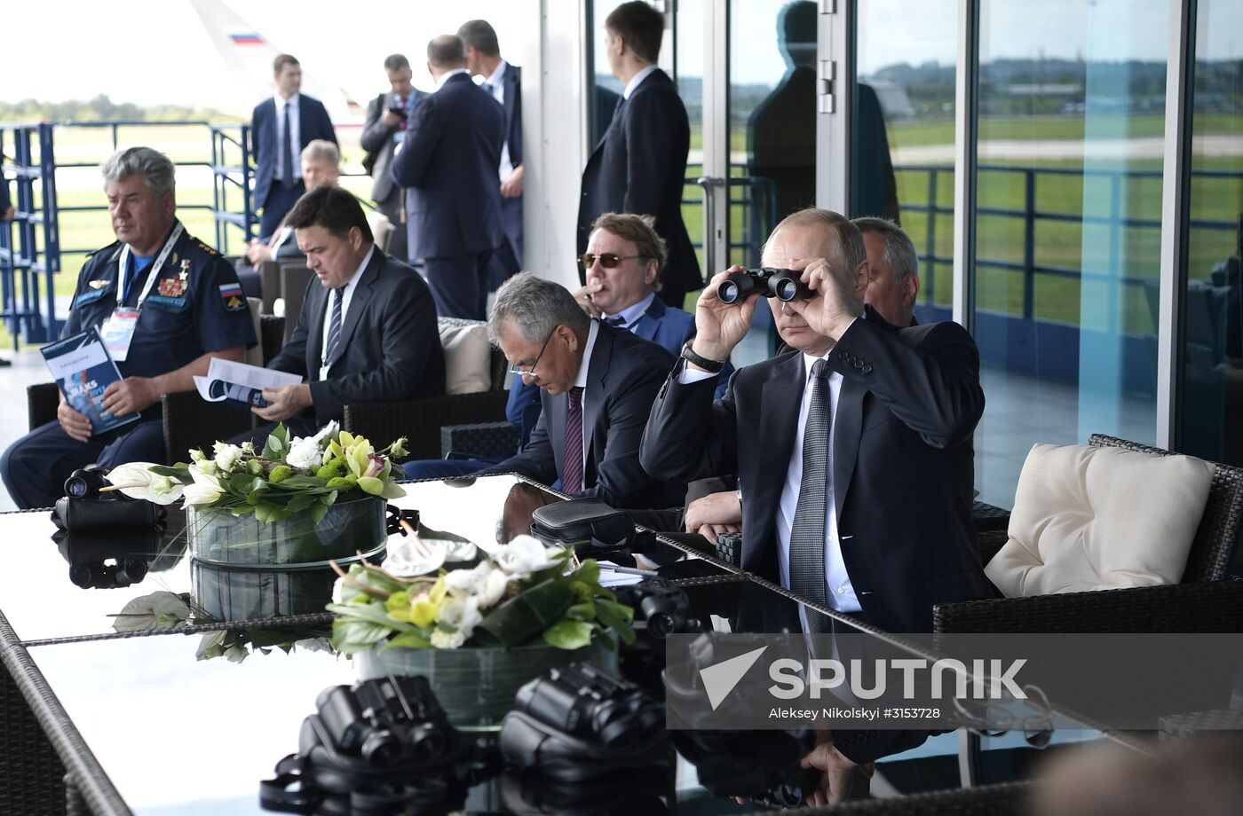 Vladimir Putin visits the International Aviation and Space Salon MAKS-2017