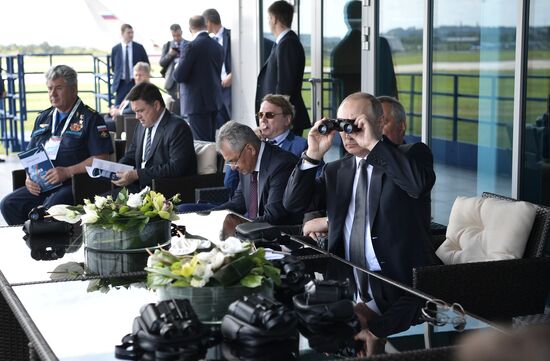 Vladimir Putin visits the International Aviation and Space Salon MAKS-2017