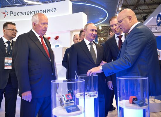 Russian President Vladimir Putin attends MAKS-2017 internatonal airshow in Zhukovsky
