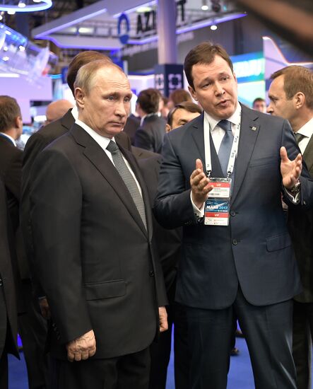 Russian President Vladimir Putin attends MAKS-2017 internatonal airshow in Zhukovsky