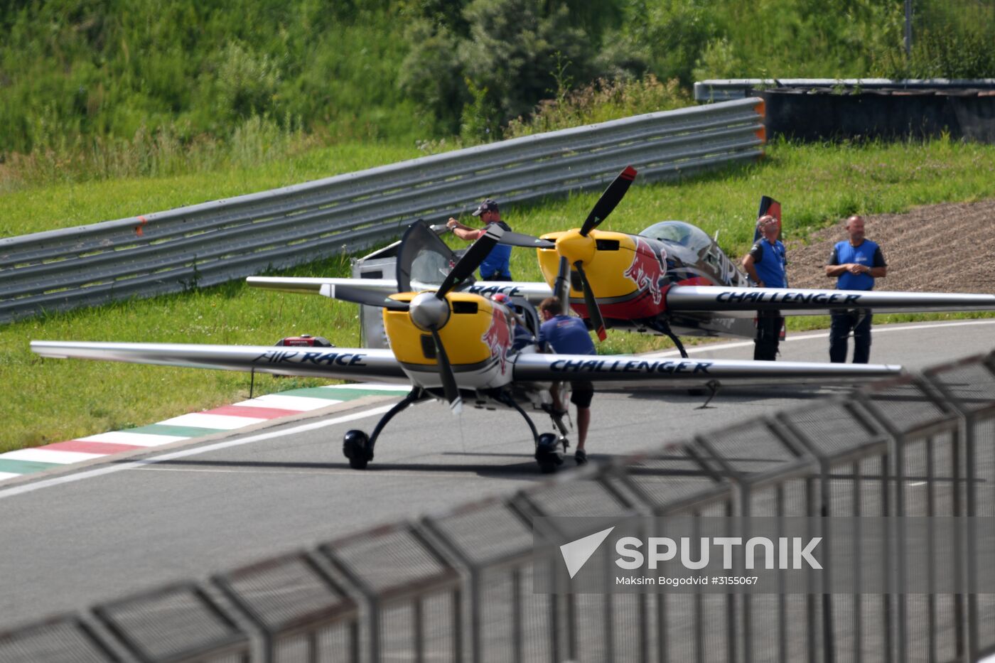 Preparing for Red Bull Air Race stage in Kazan
