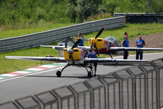 Preparing for Red Bull Air Race stage in Kazan