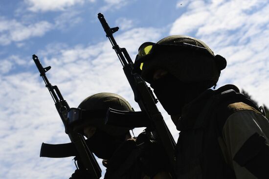 The National Guard special task force at free drop exercise
