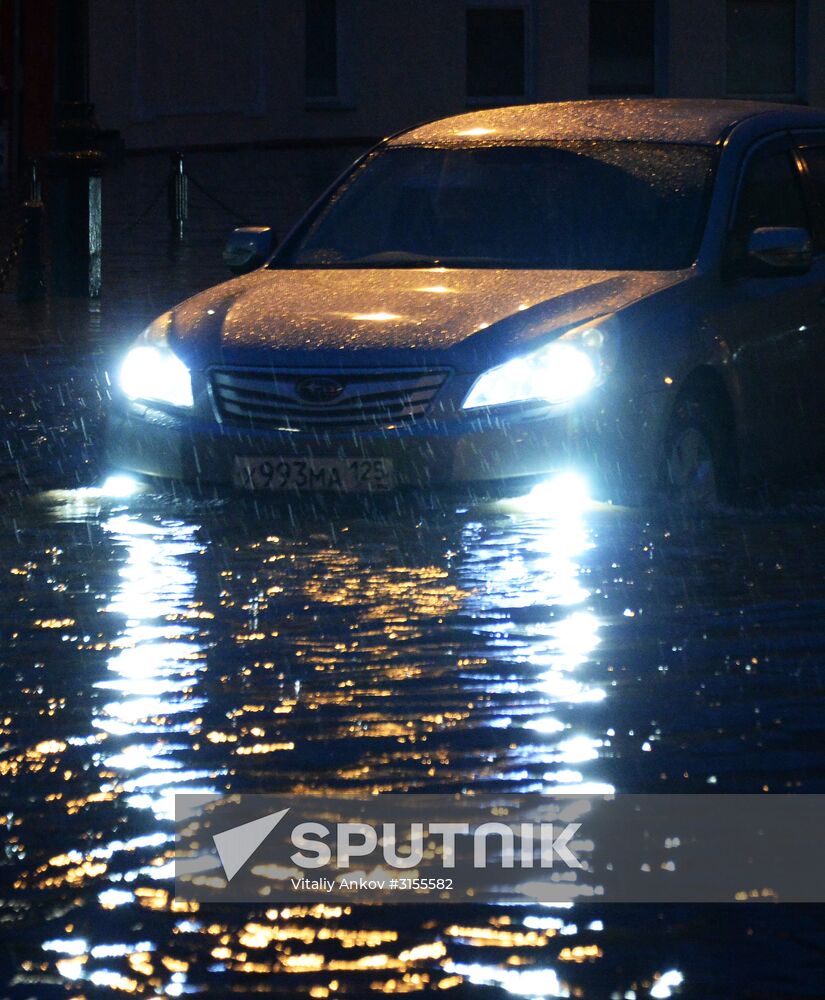 Aftermath of heavy rain in Vladivostok