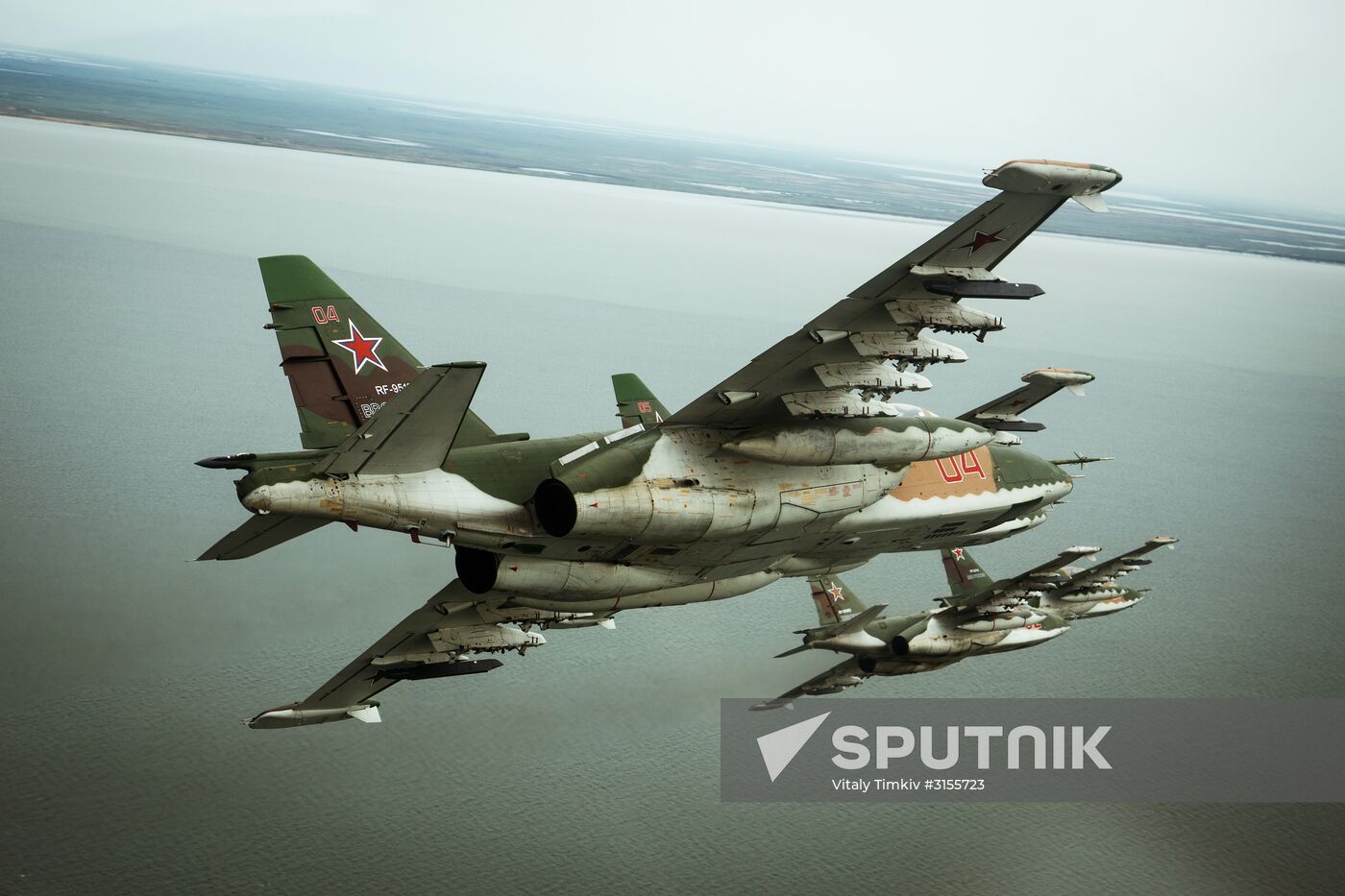Flight training of Sukhoi SU-25 crews in Primorsko-Akhtarsk