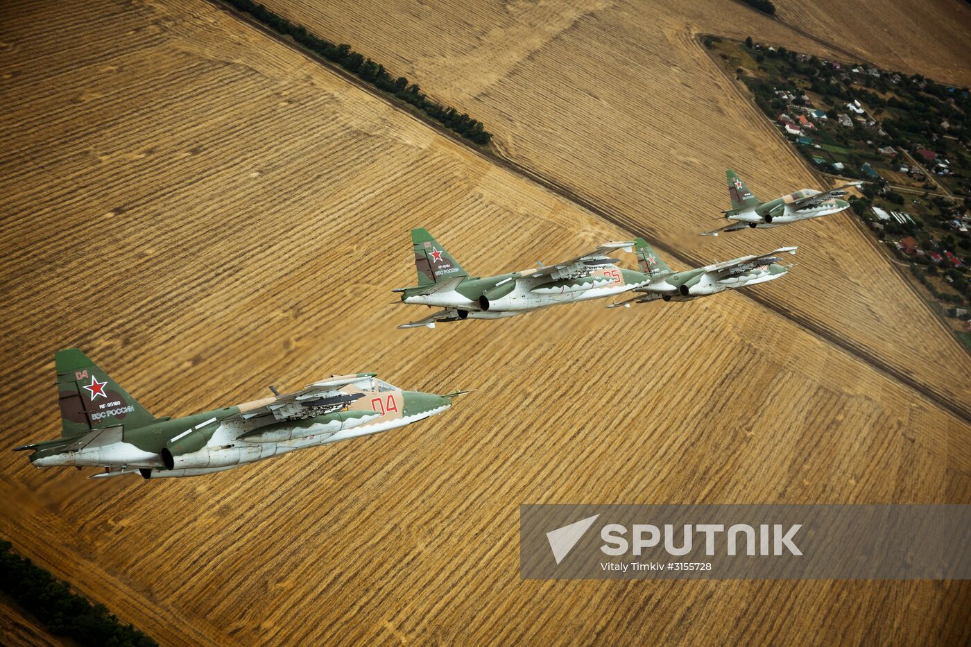 Flight training of Sukhoi SU-25 crews in Primorsko-Akhtarsk