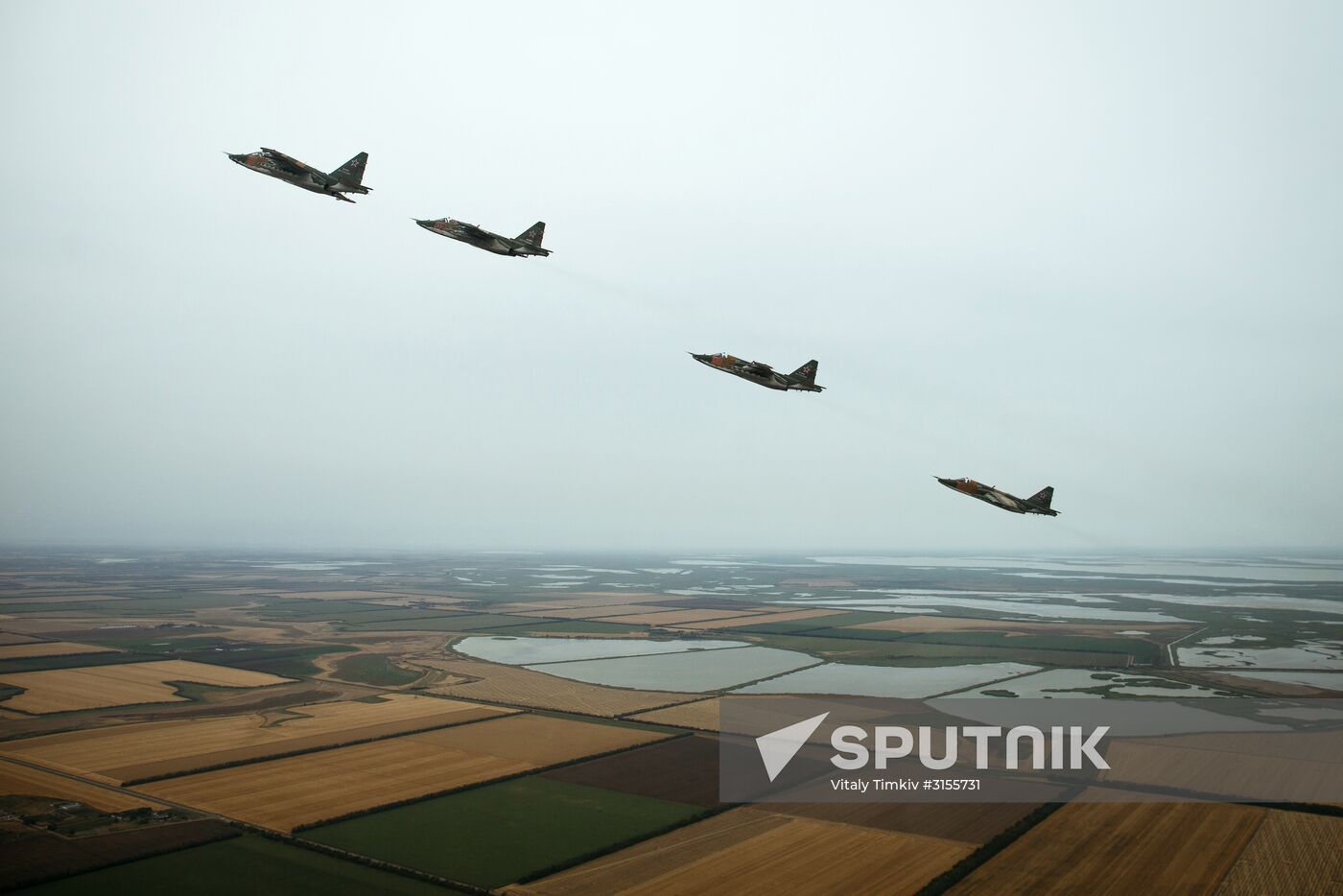 Flight training of Sukhoi SU-25 crews in Primorsko-Akhtarsk