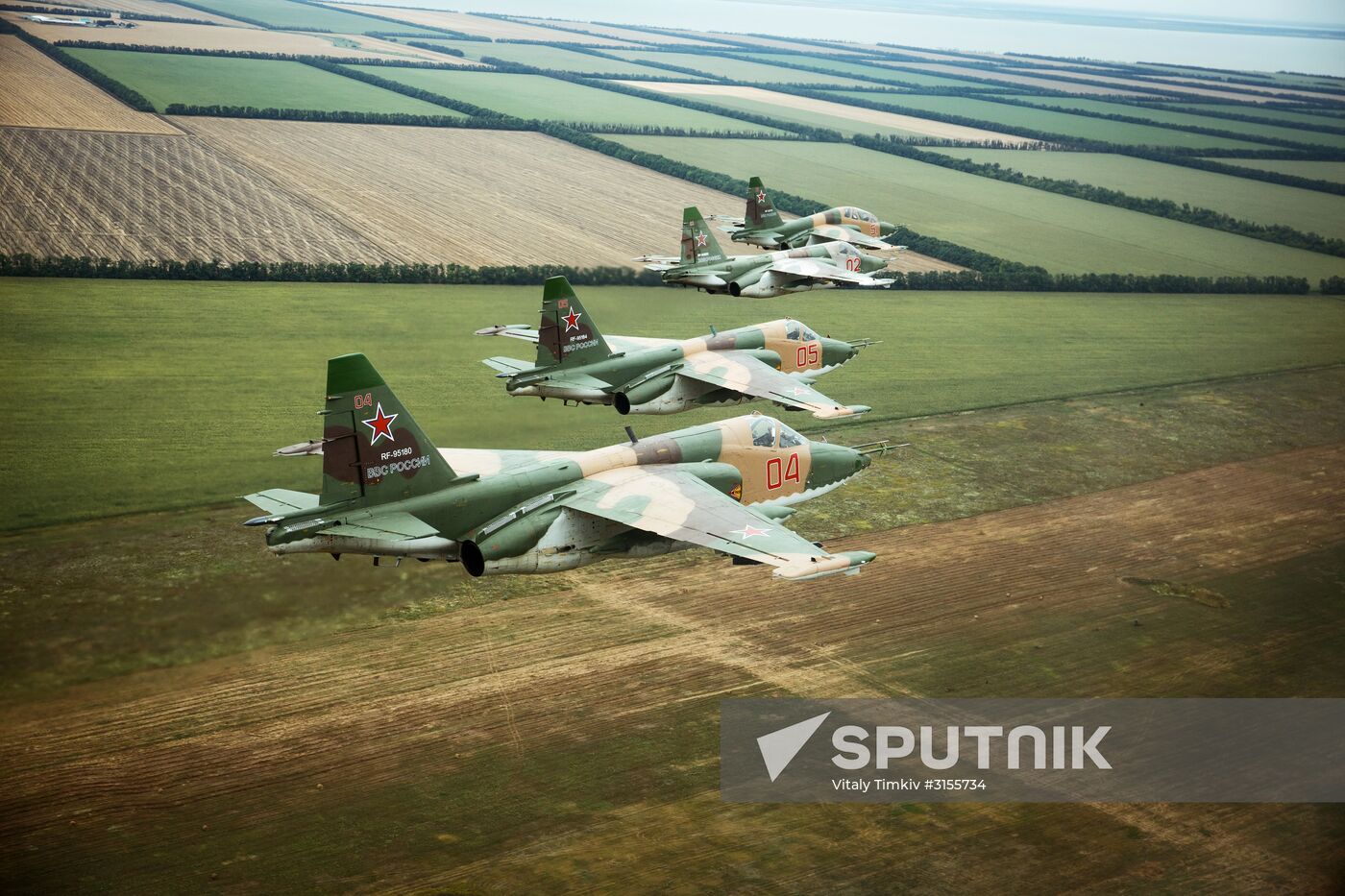 Flight training of Sukhoi SU-25 crews in Primorsko-Akhtarsk