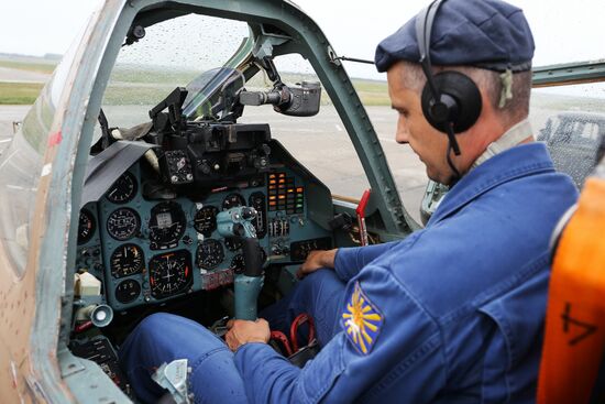 Flight training of the Sukhoi SU-25 crews in Primorsko-Akhtarsk
