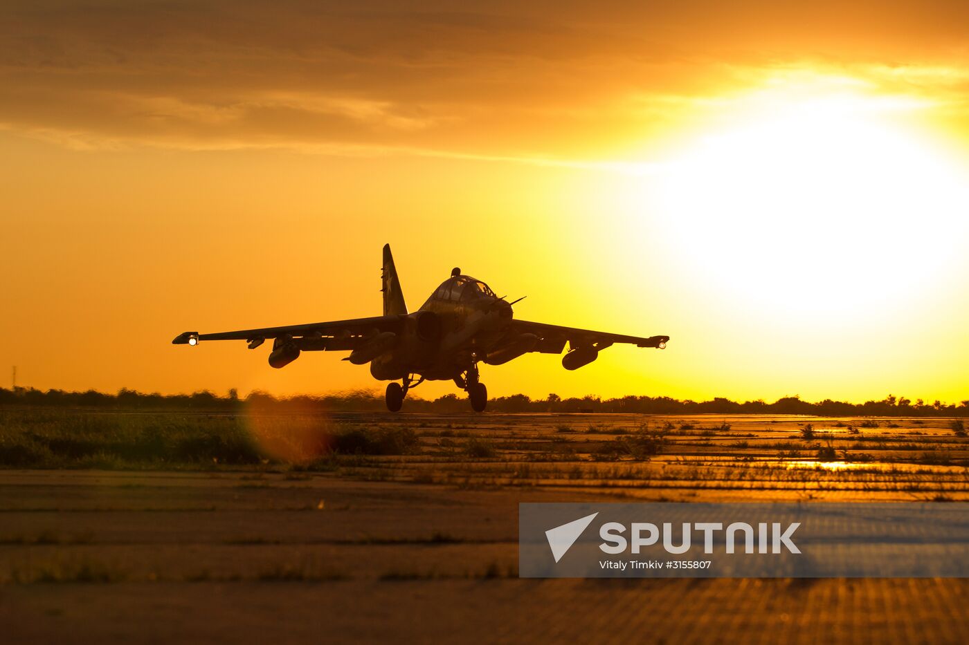 Flight training of Sukhoi SU-25 crews in Primorsko-Akhtarsk