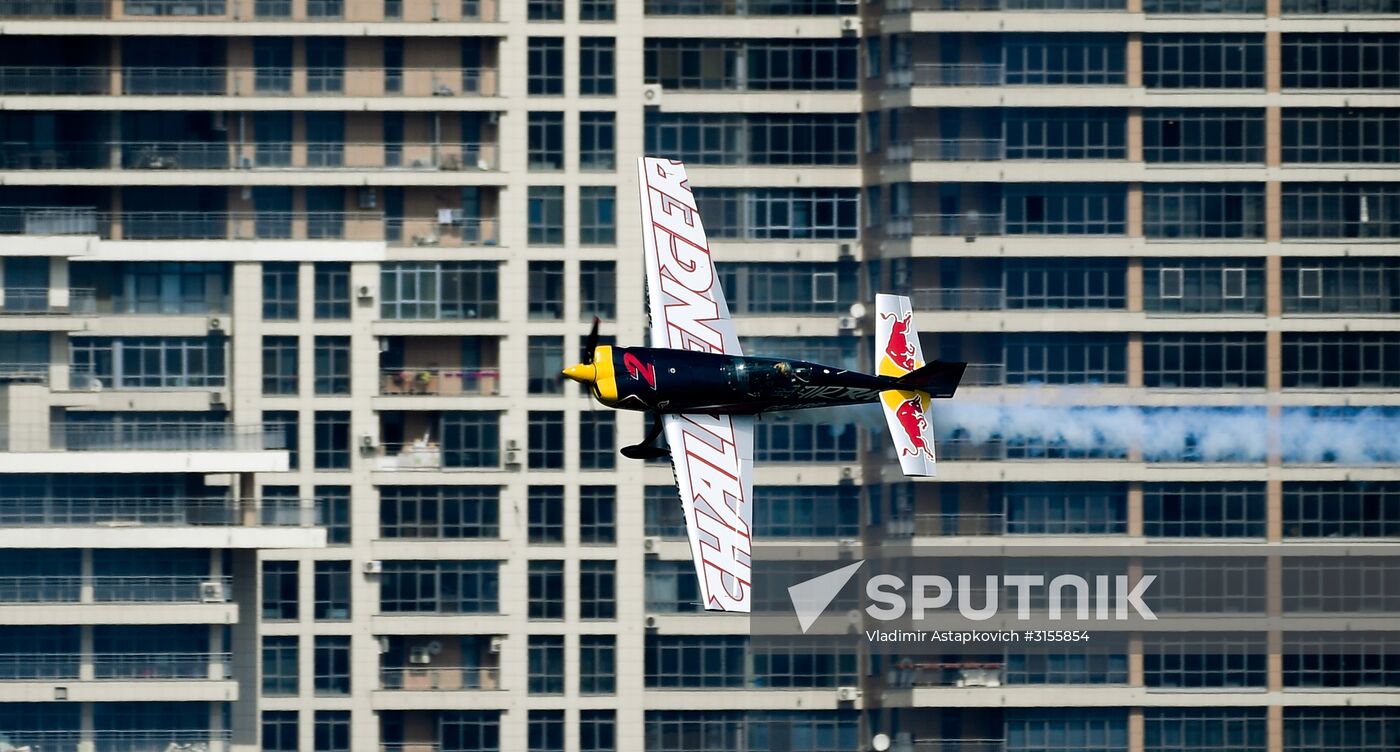 Preparing for Red Bull Air Race stage in Kazan