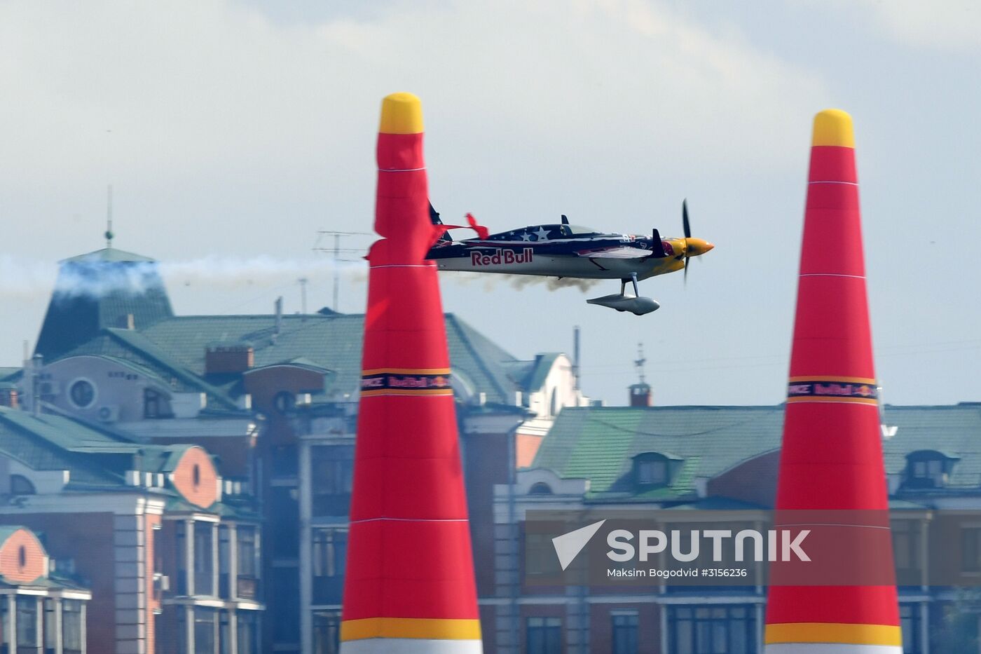 Preparing for Red Bull Air Race stage in Kazan