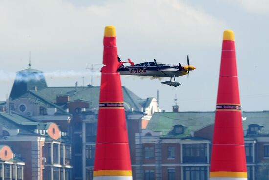 Preparing for Red Bull Air Race stage in Kazan