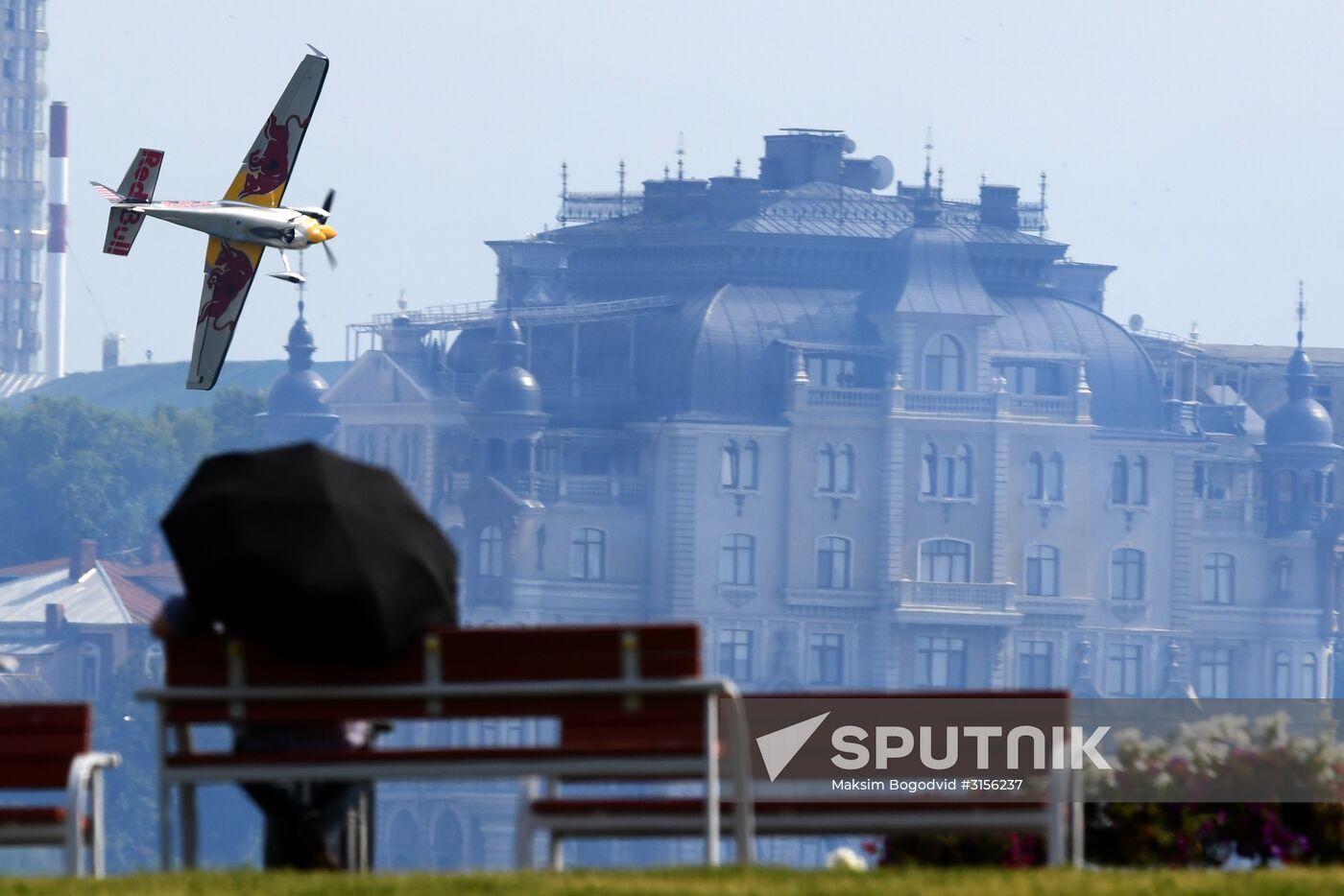 Preparing for Red Bull Air Race stage in Kazan