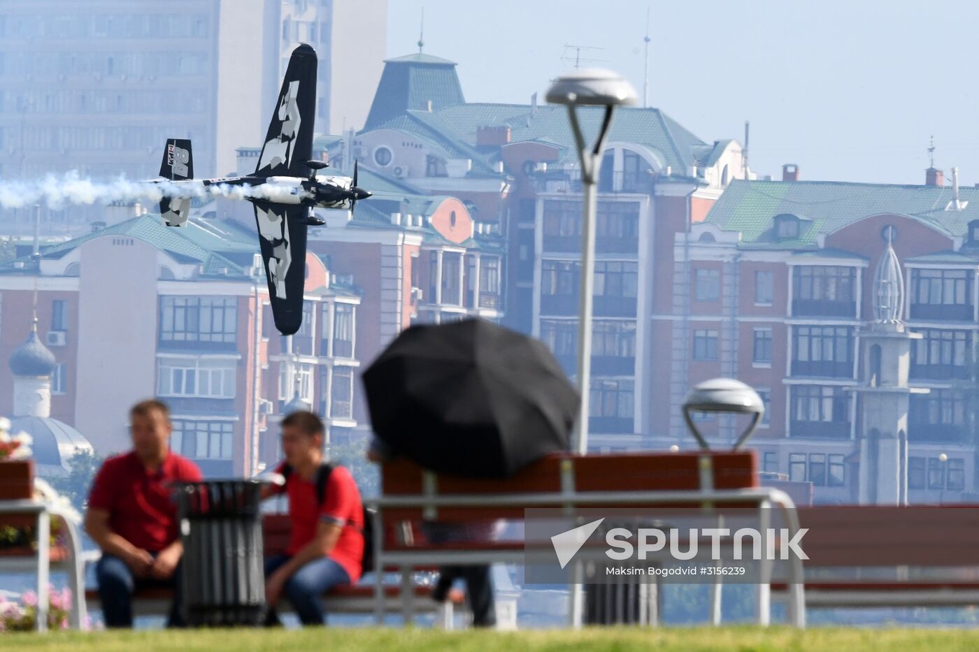 Preparing for Red Bull Air Race stage in Kazan