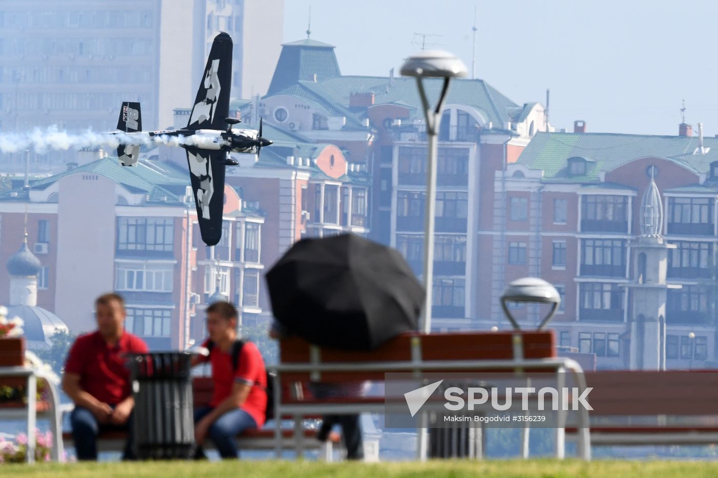 Preparing for Red Bull Air Race stage in Kazan