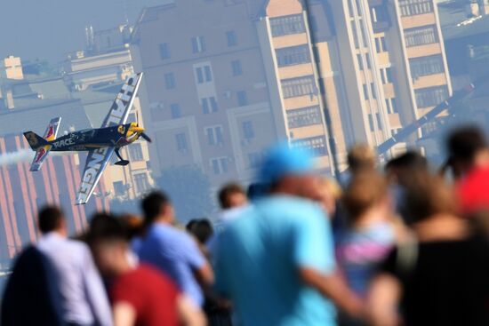 Preparing for Red Bull Air Race stage in Kazan