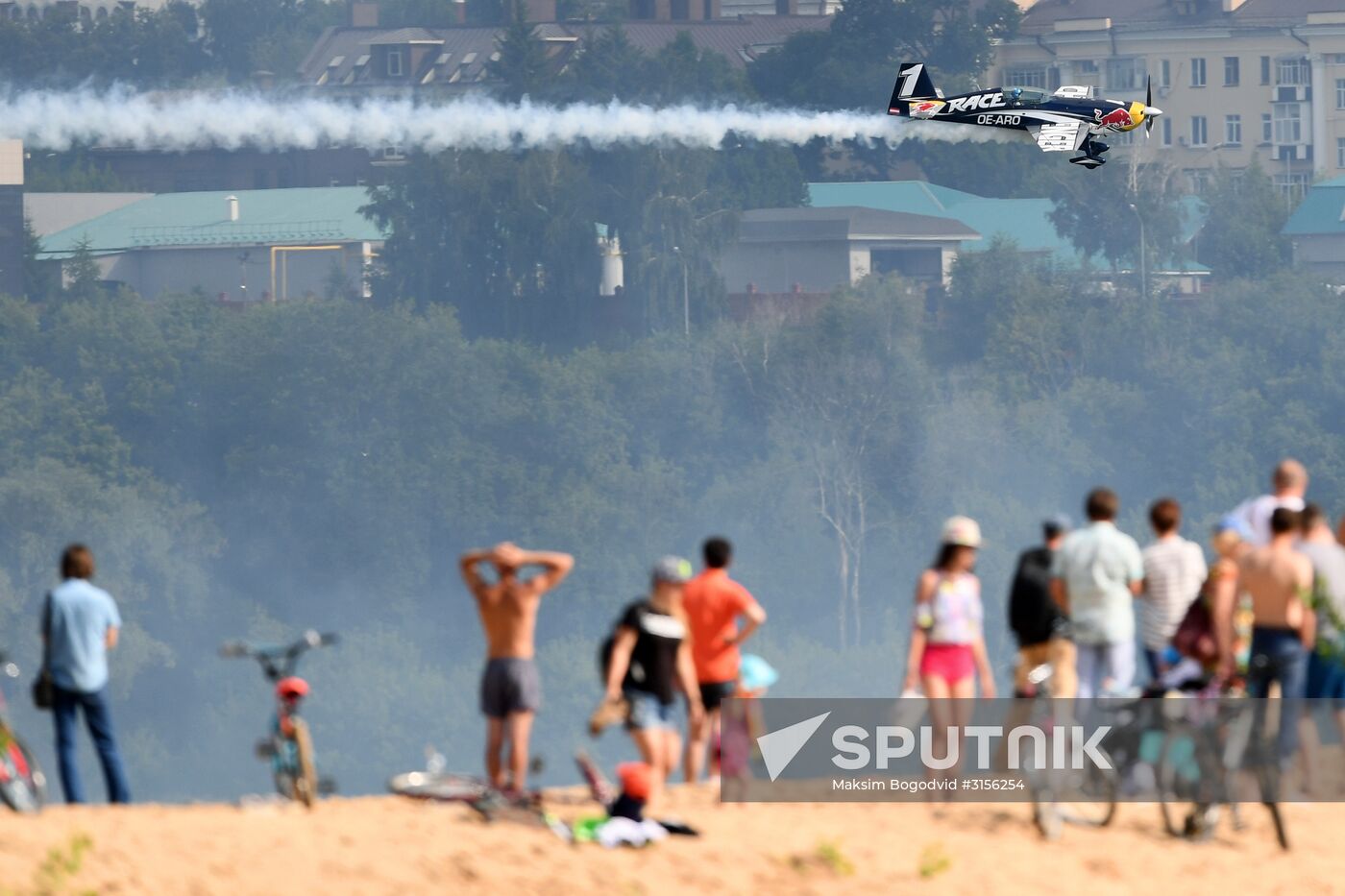 Preparing for Red Bull Air Race stage in Kazan