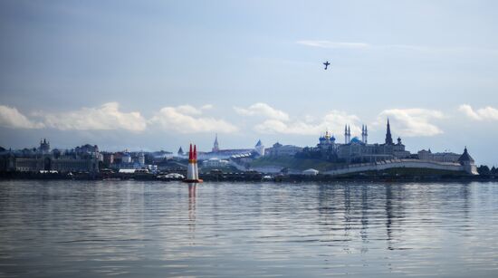 Preparing for Red Bull Air Race stage in Kazan