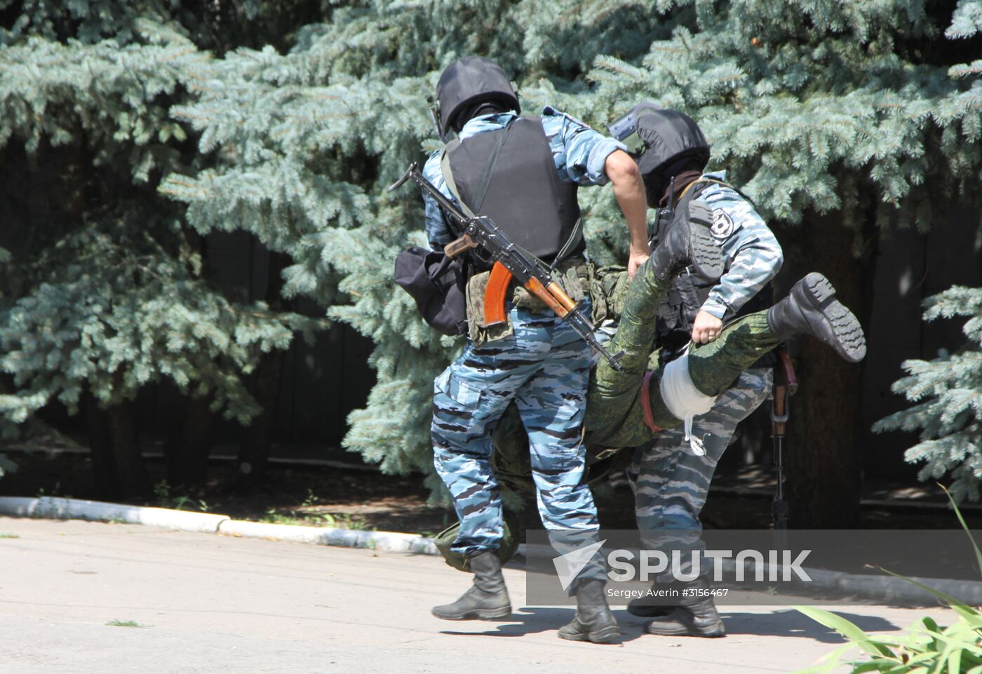 Anti-terrorist exercise in Lugansk