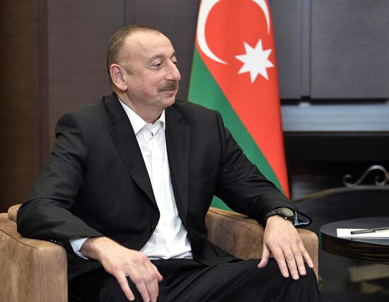 Russian President Vladimir Putin meets with President of Azerbaijan Ilham Aliyev