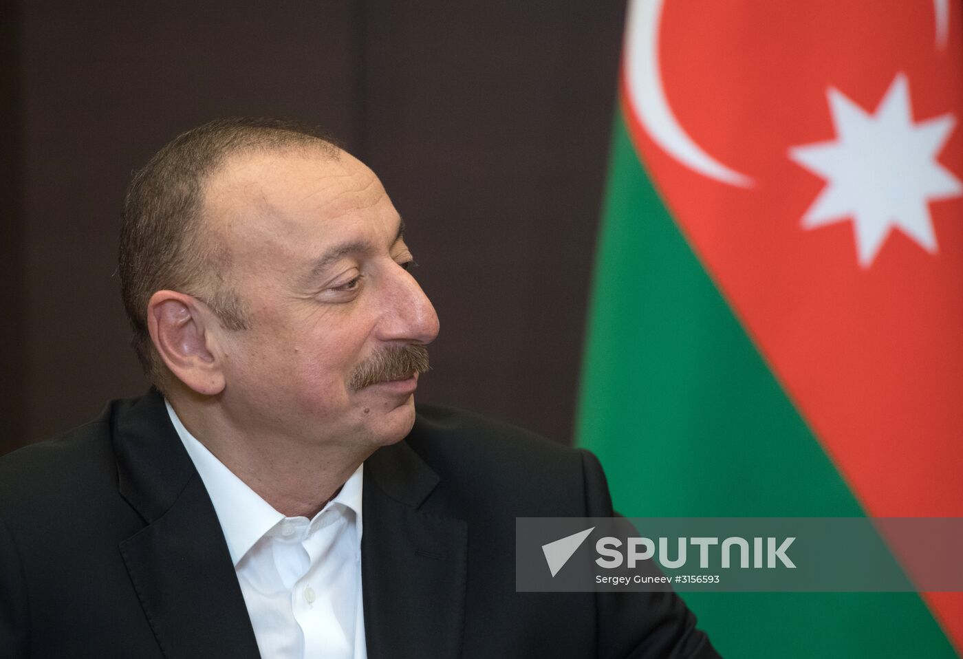 Russian President Vladimir Putin meets with President of Azerbaijan Ilham Aliyev