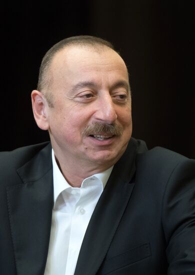 Russian President Vladimir Putin meets with President of Azerbaijan Ilham Aliyev