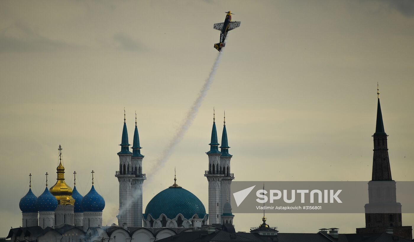 Preparing for Red Bull Air Race stage in Kazan