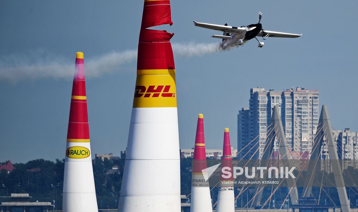 Preparing for Red Bull Air Race stage in Kazan