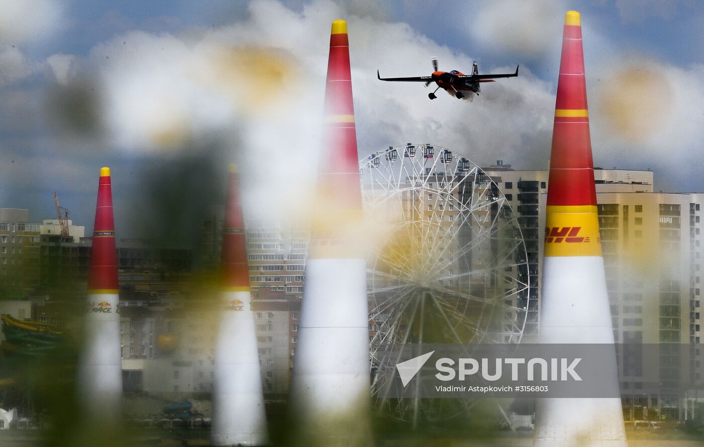 Preparing for Red Bull Air Race stage in Kazan