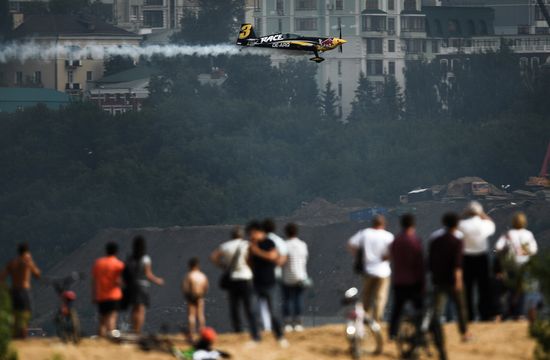 Preparing for Red Bull Air Race stage in Kazan