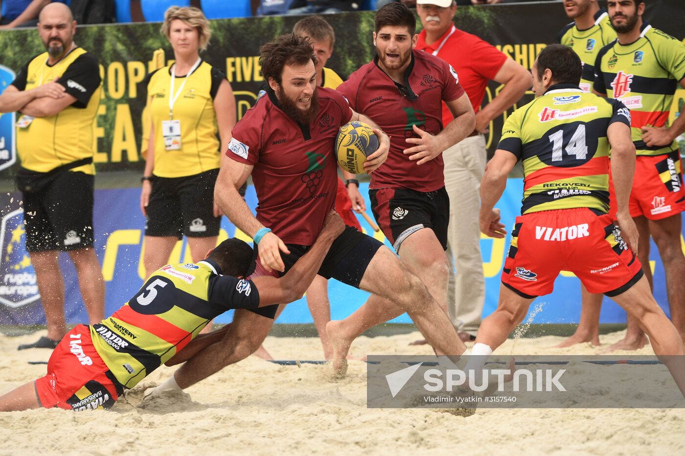 European Beach Fives Rugby Championship. Day one