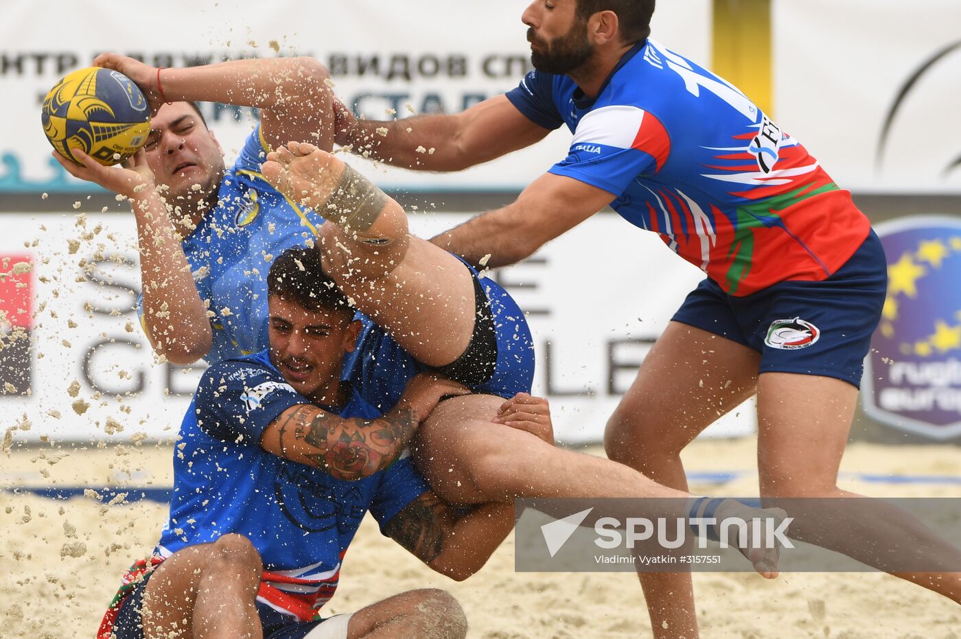 European Beach Fives Rugby Championship. Day one