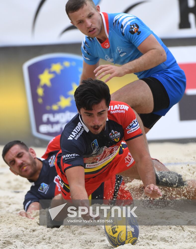 European Beach Fives Rugby Championship. Day one