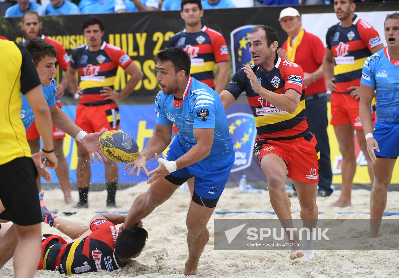 European Beach Fives Rugby Championship. Day one