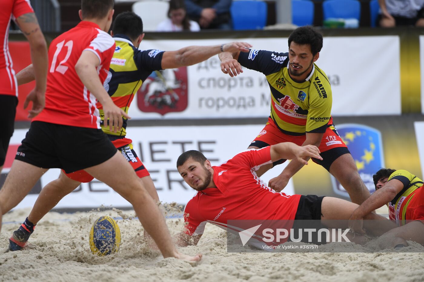 European Beach Fives Rugby Championship. Day one