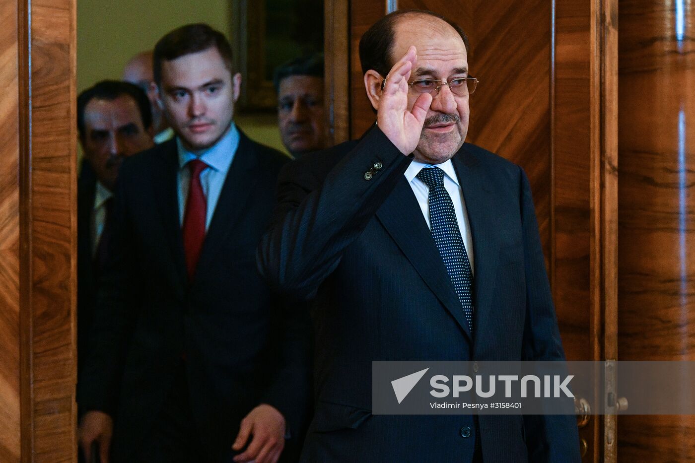 Russia's Foreign Minister Sergei Lavrov meets with Iraq's Vice President Nouri al-Maliki