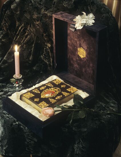 Book decorated with applique