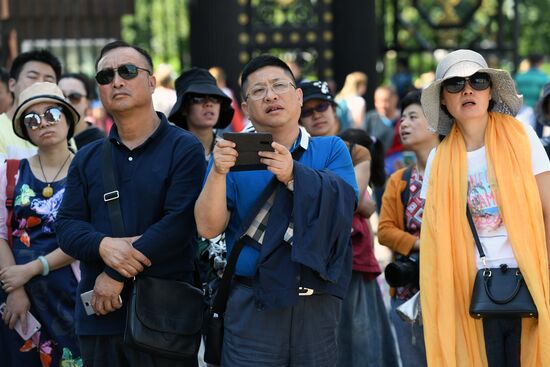 Tourists in Moscow