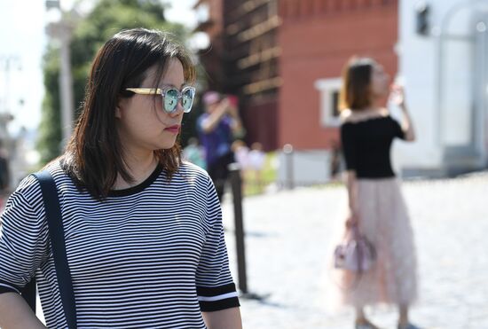 Tourists in Moscow
