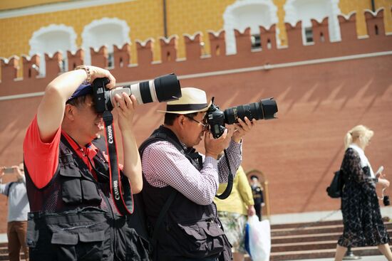 Tourists in Moscow