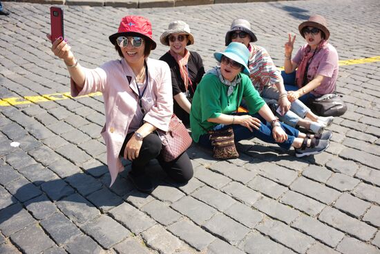 Tourists in Moscow