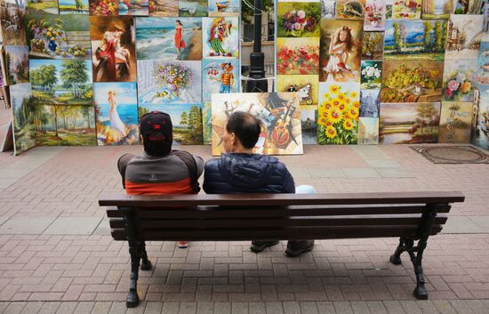 Tourists in Moscow